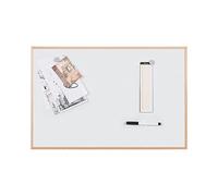 Bi-Office Earth New Basic Lavagna Magnetica, 60x40cm, Superficie in Acciaio Laccato, Cornice in Pino PEFC