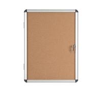 Bi-Office Enclore - Bacheca In Sughero, 4 x A4, Bacheca Con Anta Battente Per Interni in Alluminio, 500 x 674 mm