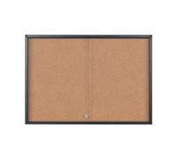 Bi-Office Exhibit Extra Vetrina Espositiva, 8xA4, Superficie in Sughero, Porta in Vetro, Cornice in Alluminio Antracite