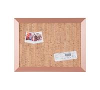 Bi-Office Kamashi Pannello Di Avviso, Lavagna In Sughero Decorativo, Cornice MDF Colore Rame, 90x60cm