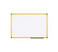 Bi-Office Lavagna Bianca Magnetica Ultrabrite, Superficie Magnetica Smaltata Per l'Utilizzo Intensivo Quotidiano, Robusta Lavagna Ad Alta Visibilità Con Cornice In Aluminio Giallo, 60 x 45 cm