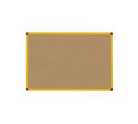 Bi-Office Lavagna Di Sughero Naturale Ultrabrite, Con Cornice In Aluminio Giallo, Robusta Bacheca Ad Alta Visibilità, 60 x 45 cm