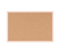 Bi-Office Lavagna In Sughero, Cornice in Legno Rosa Pastello MDF, 60x40cm