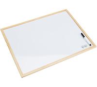 Bi-Office Lavagna Magnetica Bianca Basic Con Cornice In Legno, Superficie Speciale Cancellabile A Secco, 600 x 450 mm