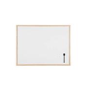 Bi-Office Lavagna Magnetica Bianca Basic Con Cornice In Legno, Superficie Speciale Cancellabile A Secco, 800 x 600 mm