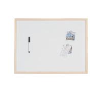 Bi-Office Lavagna Magnetica Bianca Basic Con Cornice In Legno, Superficie Speciale Cancellabile A Secco, 600 x 450 mm