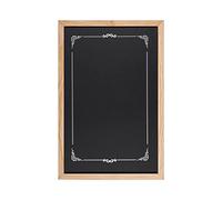 Bi-Office - Lavagna Nera per Gesso Decorative, 600 x 400 mm, Cornice di Pino