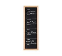 Bi-Office - Lavagna Nera per Gesso Week Planner, 200 x 600 mm, Cornice di Pino
