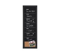 Bi-Office - Lavagna Nera per Gesso Week Planner, 200 x 600 mm, Cornice Nera