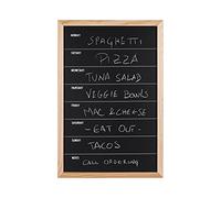Bi-Office - Lavagna Nera per Gesso Week Planner, 400 x 600 mm, Cornice di Pino