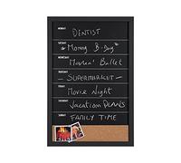 Bi-Office - Lavagna Nera per Gesso Week Planner, 400 x 600 mm, Cornice Nera