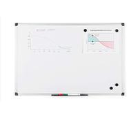 Bi-Office Maya - Lavagna Magnetica Bianca, 60 x 45 cm, Con Cornice In Alluminio, Superficie Magnetica Acciaio Laccato