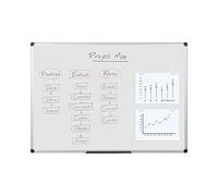 Bi-Office Maya - Lavagna Magnetica Bianca, 90 x 60 cm, Con Cornice In Alluminio, Superficie Magnetica Acciaio Laccato