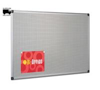 Bi-Office Pannello Combonet Maya, Bacheca Con Foglio Di Acciaio A Quadretti Per Usare Puntine e Calamite, 120 x 90 cm