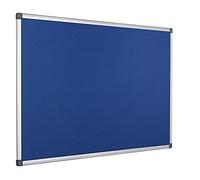 Bi-Office Pannello In Feltro Maya Con Cornice In Alluminio, Bacheca Con Superficie Di Feltro Liscia Blu, 120 x 90 cm