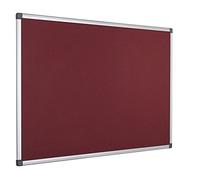 Bi-Office Pannello In Feltro Maya Con Cornice In Alluminio, Bacheca Con Superficie Di Feltro Liscia Bordeaux, 120x90 cm