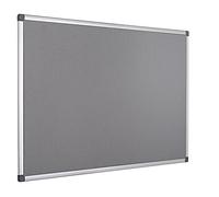 Bi-Office Pannello In Feltro Maya Con Cornice In Alluminio, Bacheca Con Superficie Di Feltro Liscia Grigio, 120 x 90 cm