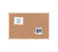 Bi-Office Pannello In Sughero Budget Con Cornice In Legno Di Pino, Lavagna In Sughero Spesso Elastico e Auto-Rigenerante, 60 x 40 cm