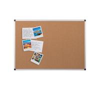 Bi-Office Pannello In Sughero Maya Con Cornice In Alluminio, Bachecha Per Avvisi In Sughero Elastico ed Auto-Rigenerante, 90 x 60 cm