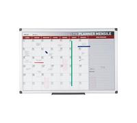 Planner magnetico mensile - 90x60 cm - silver - Bi-Office