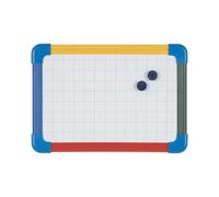 Bi-Office Schoolmate Lavagnetta Cancellabile A Secco Per Bambini, Con Cornice In Plastica Multicolore, Con Angoli Tondi Per La Sicurezza, 420x297mm