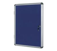 Bi-Office VT620107150 bacheca per appunti Interno Blu Alluminio (Bi-Office Enclore Blue Felt Lockable Noticeboard Display Case 6 x A4 720x670mm - DD) [VT620107150]