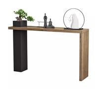 BiaBuiMM Consolle Ingresso con Fioriera Integrata, Tavolino da Divano Rustico con Vassoio Portaoggetti, Consolle per Corridoio, Soggiorno(Natural,31.4in/80cm)