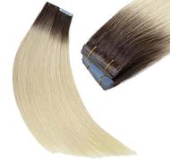 Biadesivo Extension Per Capelli 40 Pezzi, 100G Ombre Biondo1B/613 Veri Capelli Umani Con Lato Invisibile Capelli PU Pesca Per Donne Alla Moda(1B/613,24in-60cm)