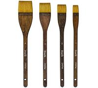 Biaelk 256Flat - Set di 4 pennelli professionali per acquerello, setole sintetiche di capra, per artisti, dimensioni #1#2#3#4, set di pennelli per pittura del viso