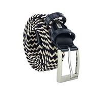 Biagiotti Cintura Elastica Intrecciata, Uomo e Donna, Con Inserti in Vera Pelle e Scatola Regalo