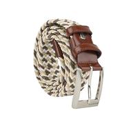 Biagiotti Cintura Elastica Intrecciata, Uomo e Donna, Con Inserti in Vera Pelle e Scatola Regalo