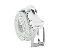 Biagiotti Cintura Elastica Intrecciata, Uomo e Donna, Con Inserti in Vera Pelle e Scatola Regalo