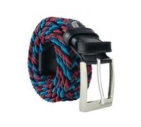 Biagiotti Cintura Elastica Intrecciata, Uomo e Donna, Con Inserti in Vera Pelle e Scatola Regalo