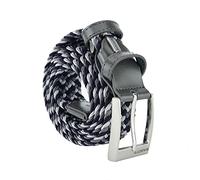 Biagiotti Cintura Elastica Intrecciata, Uomo e Donna, Con Inserti in Vera Pelle e Scatola Regalo