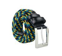 Biagiotti Cintura Elastica Intrecciata, Uomo e Donna, Con Inserti in Vera Pelle e Scatola Regalo