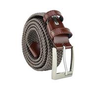 Biagiotti Cintura Elastica Intrecciata, Uomo e Donna, Con Inserti in Vera Pelle e Scatola Regalo