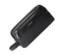 Biagiotti Uomo Pochette a Mano, Beauty Case Uomo Donna Multiuso da Viaggio, in PU con Maniglia, Trousse Morbida, Medio Nero