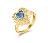 BIAIHQIE Anello per urna a Forma di Cuore per Donne, per la cremazione delle Ceneri dei propri Cari (Misura 6-10) - 10 - Oro