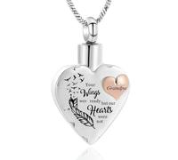 BIAIHQIE Collana con urna a Forma di Cuore per Ceneri per papà, Mamma, Nonno, Nonna, Figlio, portacenere, ricordo, Gioiello commemorativo-2