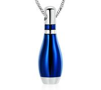 BIAIHQIE Collana con urna funeraria per Ceneri, a Forma di birillo da Bowling Cavo, Ciondolo con Medaglione per Ceneri, Blu