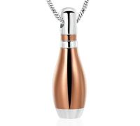 BIAIHQIE Collana con urna funeraria per Ceneri, a Forma di birillo da Bowling Cavo, Ciondolo con Medaglione per Ceneri, Marrone