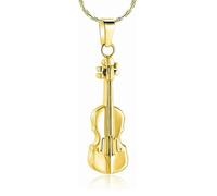BIAIHQIE Collana con urna per Violino, ricordo commemorativo delle Ceneri di Uno Strumento Musicale, Gioiello per la Persona Amata - Oro