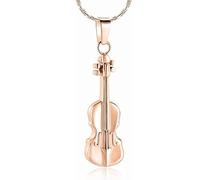 BIAIHQIE Collana con urna per Violino, ricordo commemorativo delle Ceneri di Uno Strumento Musicale, Gioiello per la Persona Amata - Oro Rosa