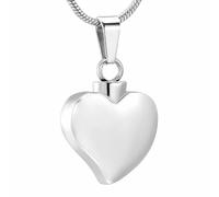 BIAIHQIE Collana di cremazione del Cuore - Incisione Gratuita in Acciaio Inox Memorial Urn Pendente Ceneri Titolare Keepsake Gioielli per Le Donne-Argento