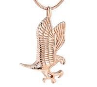 BIAIHQIE Gioielli per Animali Domestici Collana di urne di cremazione dell'aquila dell'aquila dell'animale Domestico per Gli Uomini Ciondolo commemorativo del ricordo per Le Ceneri dell'oro Rosa