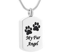 BIAIHQIE Il mio Migliore Amico Piastrina cremazione Ciondolo Collana per Amante degli Animali Domestici in Acciaio Inossidabile incidibile ricordo commemorativo urna Gioielli per Ash-D