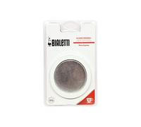 Bialetti 0800006 - Set di 3 guarnizioni + Filtro per caffettiere Italiane da 12 Tazze, Metallo Bianco, 5 x 5 x 1 cm, 3 unità