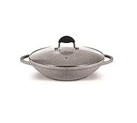 Bialetti 0F6WK032 Speciali Petravera Wok (con Coperchio) 32 cm, Adatto all'induzione, Alluminio