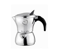 Bialetti 822-212269 Cuor di Moka Caffettiera per 3 tazze in alluminio lucidato