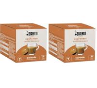 Bialetti Caffè Capsule Compatibili Dolce Gusto®, Cortado, 16 Capsule (Confezione da 2)